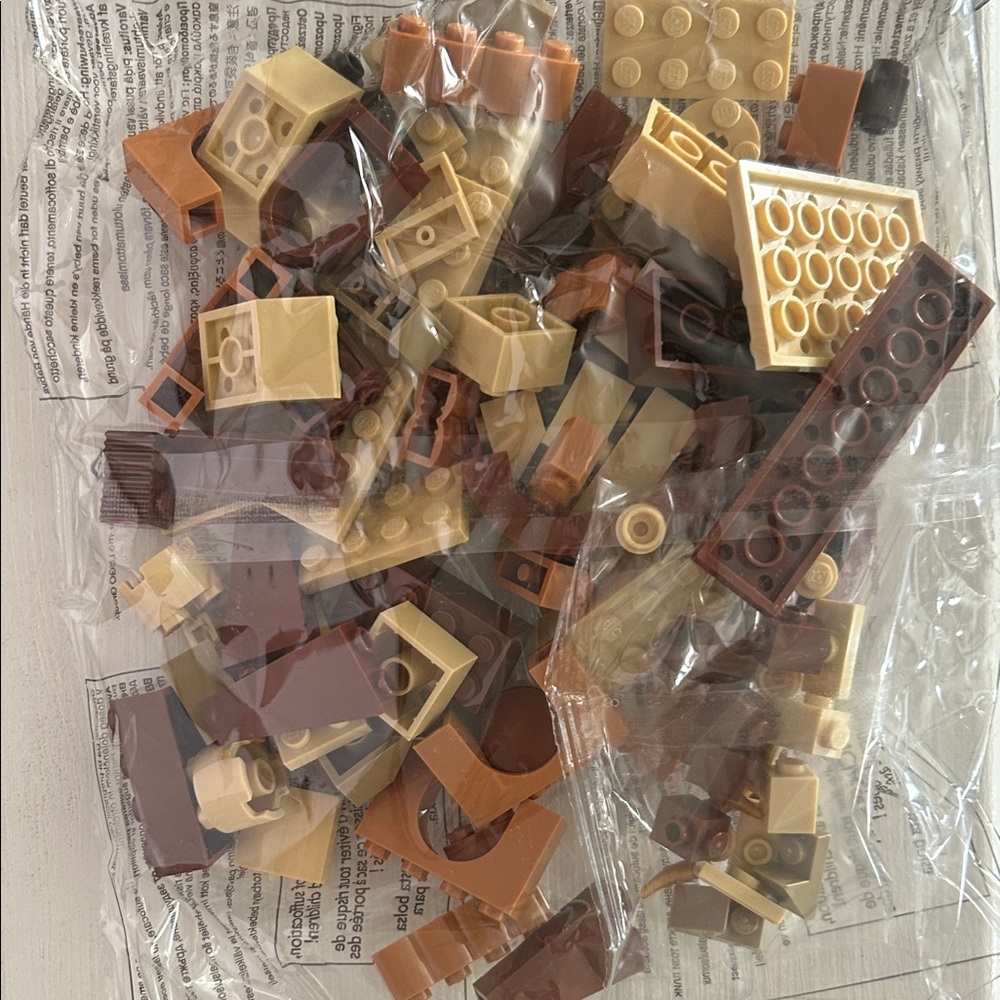 Lego Mixed Brown and Tan Building Blocks